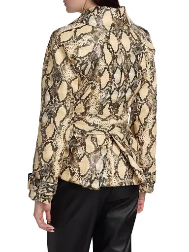 Toccin Women's Brando Snake-Embossed Vegan Leather Biker Jacket - Python | Thumbnail 5 Toccin Women's Brando Snake-Embossed Vegan Leather Biker Jacket - Python | Thumbnail 5