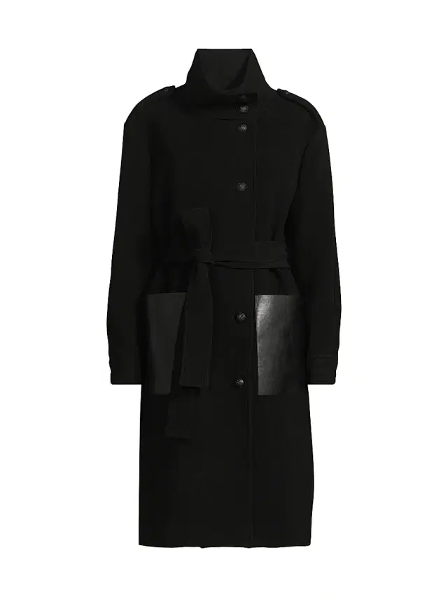 Kobi Halperin Women's Monet Faux Leather-Pocket Wool Coat