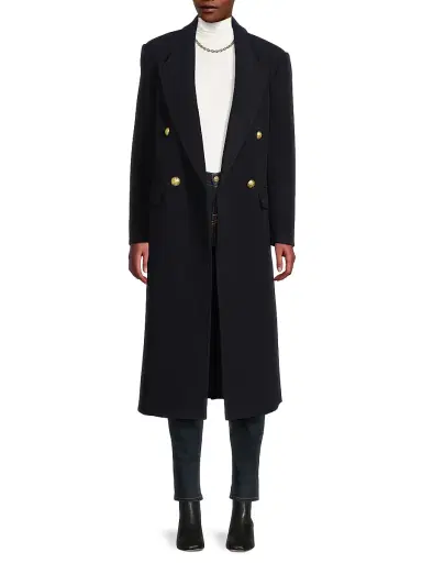 Kobi Halperin Women's Grayson Wool Double-Breasted Coat - Navy | Thumbnail 2