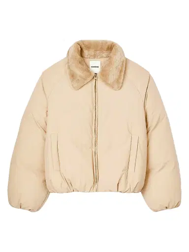 Sandro Women's Puffer Jacket with Shearling Collar - Beige | Thumbnail 1 Sandro Women's Puffer Jacket with Shearling Collar - Beige | Thumbnail 1