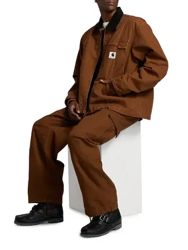 Sacai Men's x Carhartt WIP Duck Cotton Jacket - Dark Beige - Size Large | Thumbnail 2