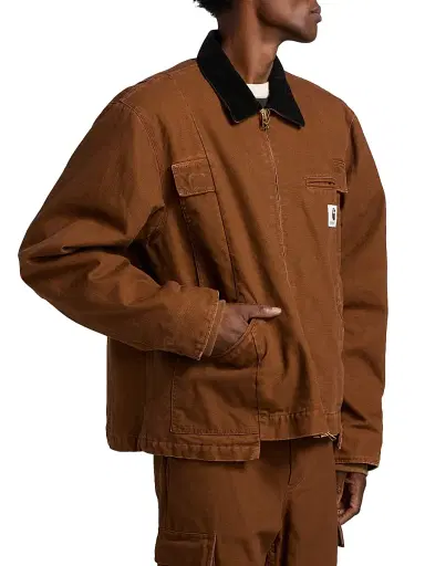 Sacai Men's x Carhartt WIP Duck Cotton Jacket - Dark Beige - Size Large | Thumbnail 4