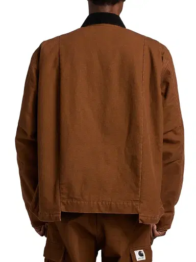 Sacai Men's x Carhartt WIP Duck Cotton Jacket - Dark Beige - Size Large | Thumbnail 5