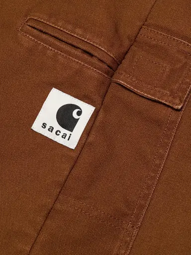 Sacai Men's x Carhartt WIP Duck Cotton Jacket - Dark Beige - Size Large | Thumbnail 7