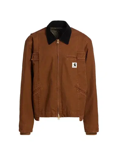 Sacai Men's x Carhartt WIP Duck Cotton Jacket - Dark Beige - Size Large | Thumbnail 1