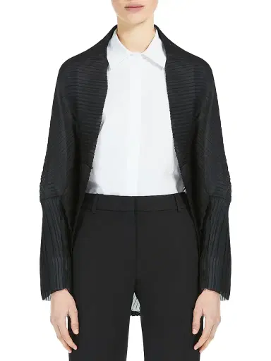 Max Mara Women's Pleated Fabric Shrug - Black | Thumbnail 2 Max Mara Women's Pleated Fabric Shrug - Black | Thumbnail 2