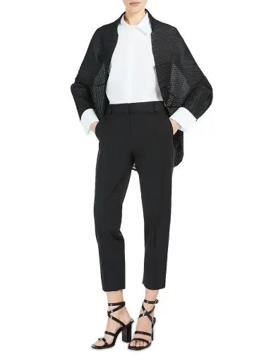 Max Mara Women's Pleated Fabric Shrug - Black | Thumbnail 4 Max Mara Women's Pleated Fabric Shrug - Black | Thumbnail 4