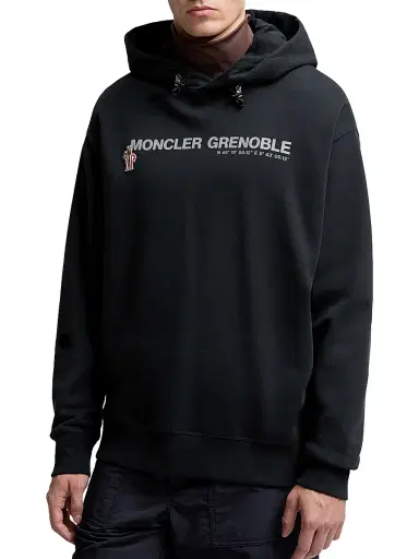 Moncler Grenoble Men's Hoodie in Cotton - Navy Blue | Thumbnail 2