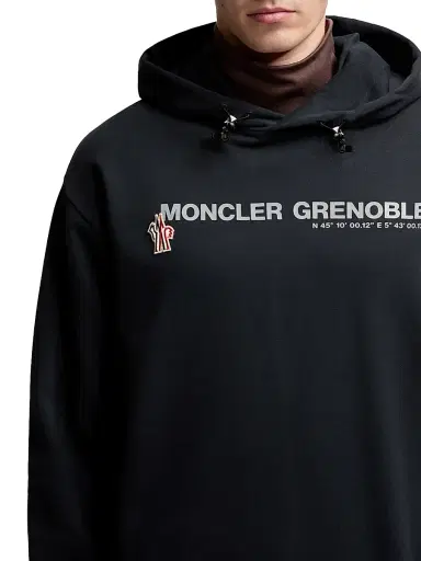Moncler Grenoble Men's Hoodie in Cotton - Navy Blue | Thumbnail 4