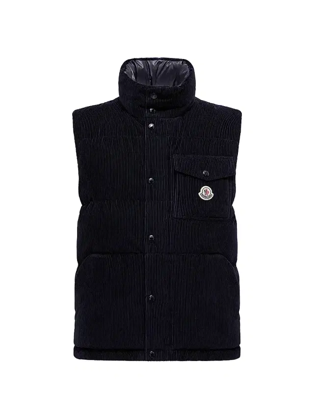 Men's Agen Puffer Vest in Corduroy - Navy Blue