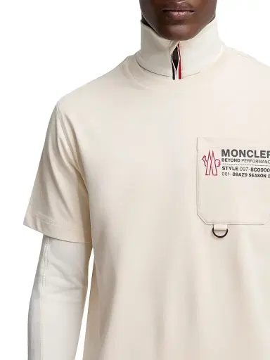 Moncler Grenoble Men's Crewneck T-Shirt in Cotton - Beige | Thumbnail 4 Moncler Grenoble Men's Crewneck T-Shirt in Cotton - Beige | Thumbnail 4