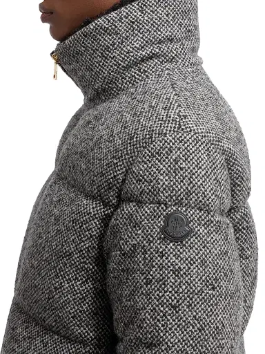 Moncler Women's Careil Puffer Jacket in Wool Bouclé - Grey | Thumbnail 4 Moncler Women's Careil Puffer Jacket in Wool Bouclé - Grey | Thumbnail 4