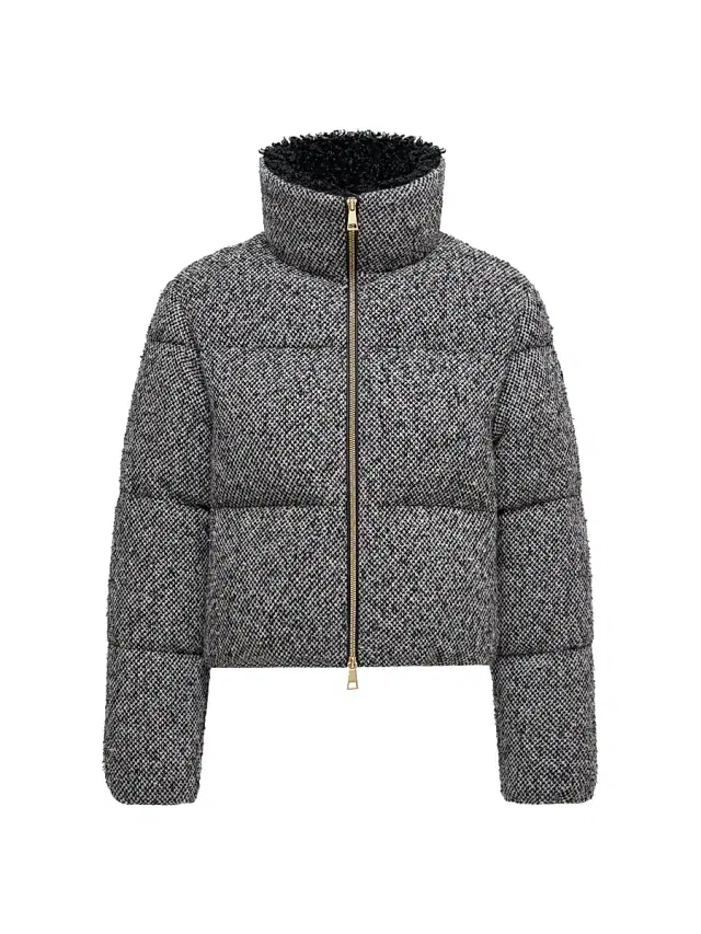 Women's Careil Puffer Jacket in Wool Bouclé - Grey