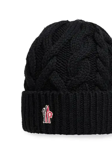 Moncler Grenoble Women's Beanie Hat in Wool - Black | Thumbnail 3 Moncler Grenoble Women's Beanie Hat in Wool - Black | Thumbnail 3