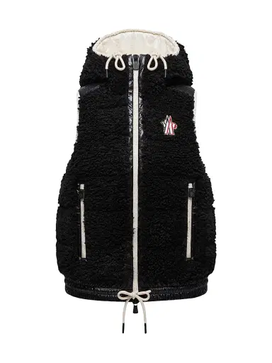 Moncler Grenoble Women's Down Filled Vest in Teddy - Black - Size Large | Thumbnail 1 Moncler Grenoble Women's Down Filled Vest in Teddy - Black - Size Large | Thumbnail 1