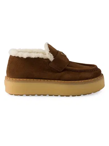 Prada Women's Suede Loafers - Brown - Size 11.5 | Thumbnail 1 Prada Women's Suede Loafers - Brown - Size 11.5 | Thumbnail 1
