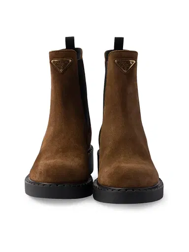 Prada Women's Brushed Leather Chelsea Boots - Brown - Size 5 | Thumbnail 2 Prada Women's Brushed Leather Chelsea Boots - Brown - Size 5 | Thumbnail 2