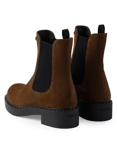 Prada Women's Brushed Leather Chelsea Boots - Brown - Size 5 | Thumbnail 3 Prada Women's Brushed Leather Chelsea Boots - Brown - Size 5 | Thumbnail 3