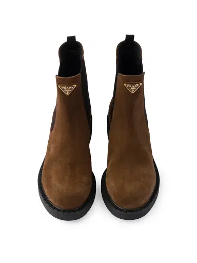 Prada Women's Brushed Leather Chelsea Boots - Brown - Size 5 | Thumbnail 4 Prada Women's Brushed Leather Chelsea Boots - Brown - Size 5 | Thumbnail 4