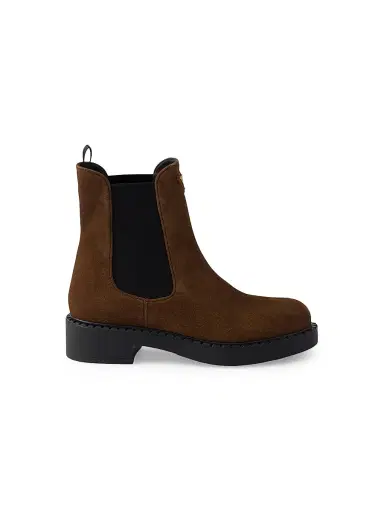 Prada Women's Brushed Leather Chelsea Boots - Brown - Size 5 | Thumbnail 1 Prada Women's Brushed Leather Chelsea Boots - Brown - Size 5 | Thumbnail 1