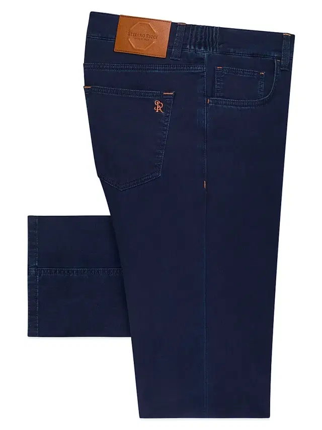 Stefano Ricci Men's Stretch Denim Sport Jeans - Dark Blue