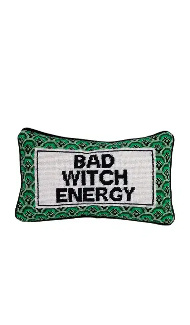 Furbish Studio Bad Witch Energy Needlepoint Pillow | Thumbnail 1 Furbish Studio Bad Witch Energy Needlepoint Pillow | Thumbnail 1