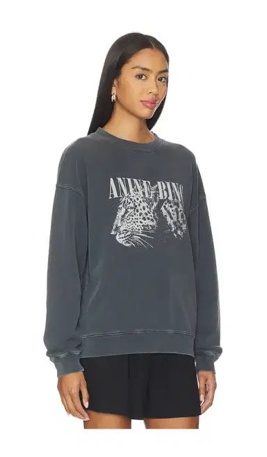 ANINE BING Spencer Leopard Sweatshirt | Thumbnail 2