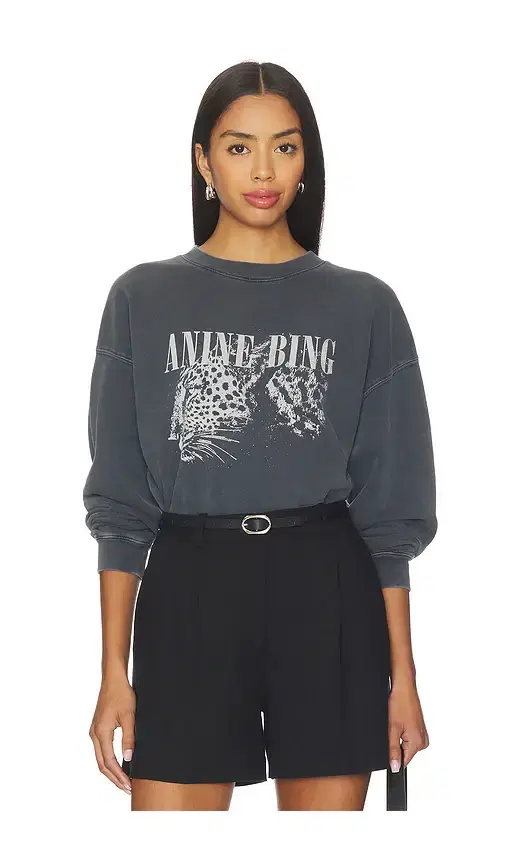 ANINE BING Spencer Leopard Sweatshirt