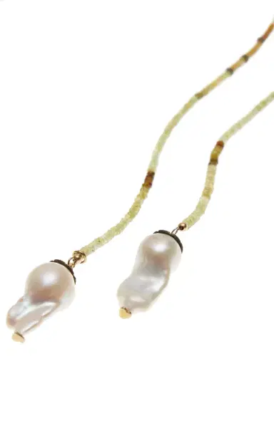 Joie DiGiovanni Green Grossolar Garnet Diamond Baroque Pearl Lariat | Thumbnail 3