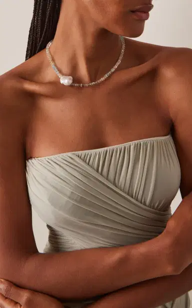 Joie DiGiovanni Ice Ombre Aquamarine Diamond Baroque Pearl Necklace | Thumbnail 2