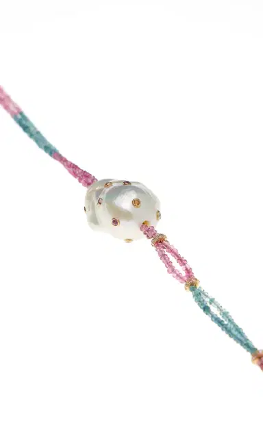 Joie DiGiovanni Berry Tourmaline Rainbow Diamond Sapphire Pearl Necklace | Thumbnail 3