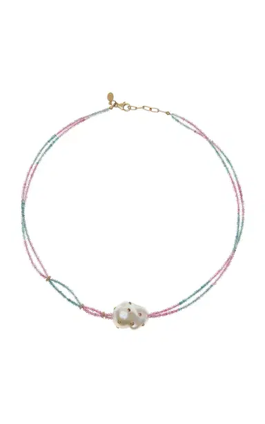 Joie DiGiovanni Berry Tourmaline Rainbow Diamond Sapphire Pearl Necklace | Thumbnail 1