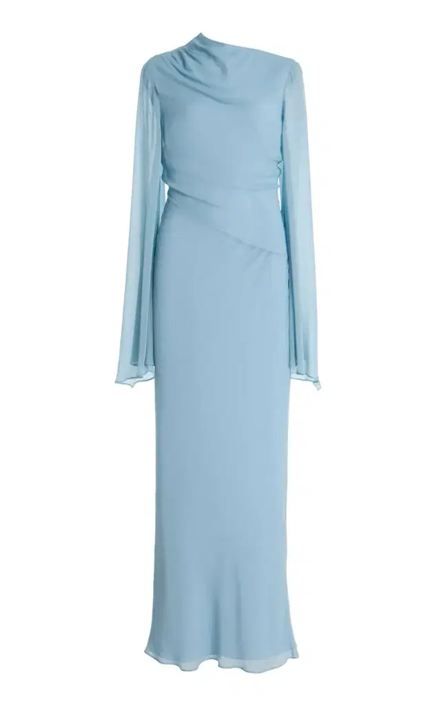 De La Vali Exclusive Olas Satin Maxi Dress