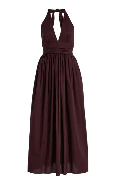Matteau Plunge Cotton Maxi Halter Dress | Thumbnail 6