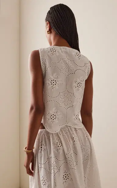 Matteau Cotton Broderie Anglaise Tie-Front Top | Thumbnail 5 Matteau Cotton Broderie Anglaise Tie-Front Top | Thumbnail 5