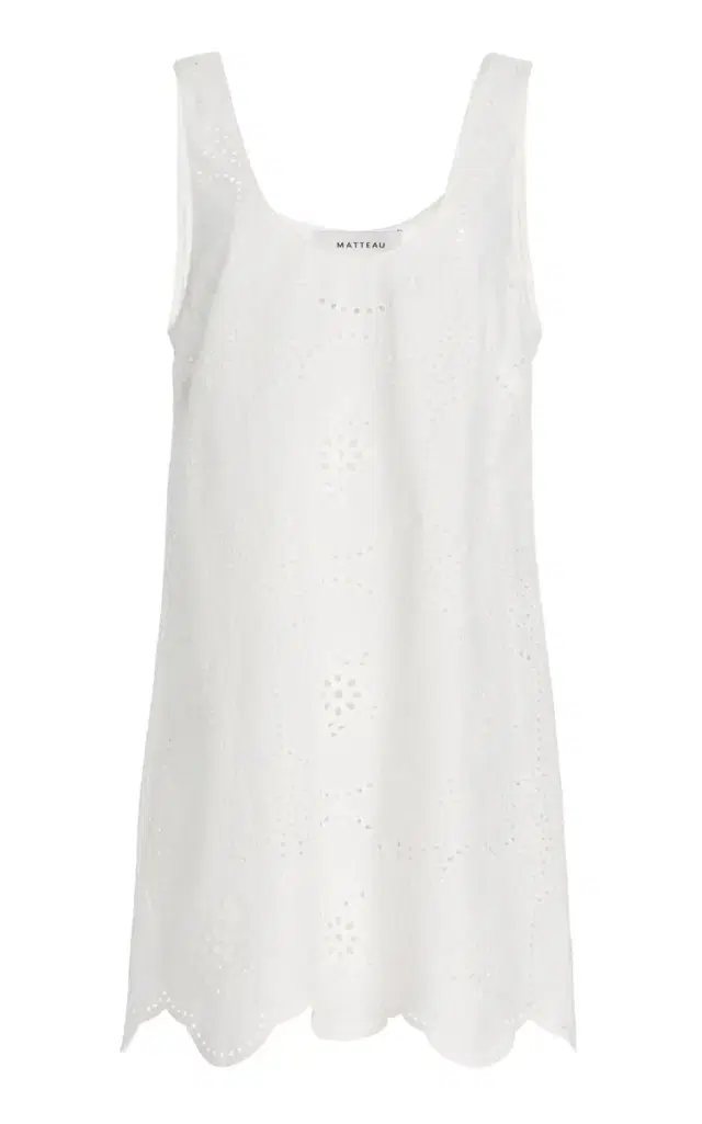 Cotton Broderie Anglaise Tank Mini Dress