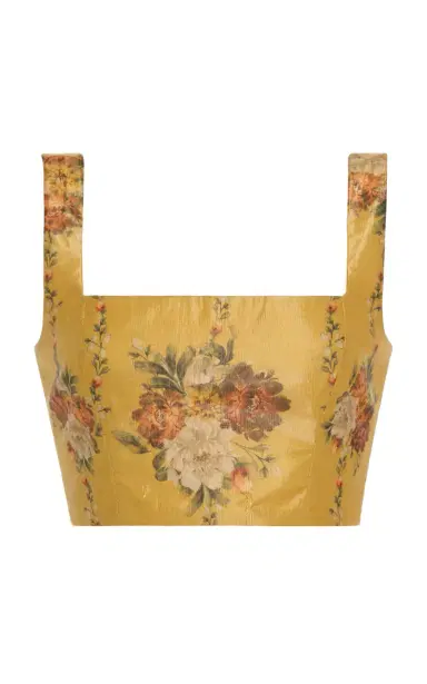 Agua by Agua Bendita Amanda Floral Taffeta Cropped Top | Thumbnail 6