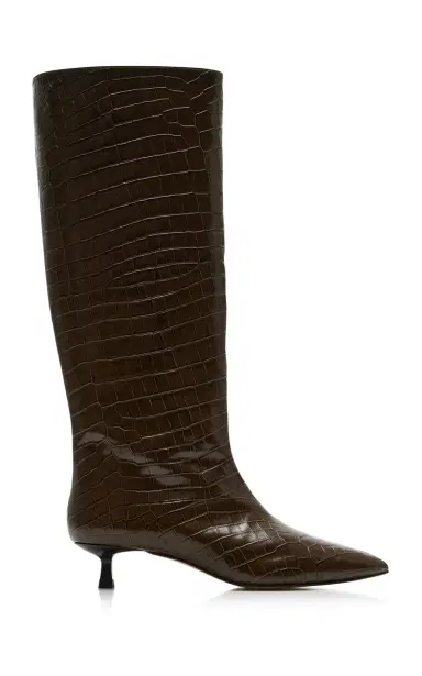 FRĒDA SALVADOR Robyn Croc-Effect Leather Knee Boots | Thumbnail 1 FRĒDA SALVADOR Robyn Croc-Effect Leather Knee Boots | Thumbnail 1