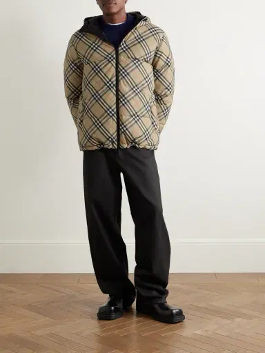 Burberry Reversible Checked Quilted Shell Hooded Down Jacket - Men | Thumbnail 2 Burberry Reversible Checked Quilted Shell Hooded Down Jacket - Men | Thumbnail 2