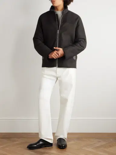 HERNO Leather-Trimmed Panelled Shearling Jacket - Men | Thumbnail 2 HERNO Leather-Trimmed Panelled Shearling Jacket - Men | Thumbnail 2