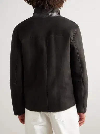 HERNO Leather-Trimmed Panelled Shearling Jacket - Men | Thumbnail 3 HERNO Leather-Trimmed Panelled Shearling Jacket - Men | Thumbnail 3