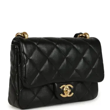 Chanel Chanel Small Funky Town Flap Bag Black Shiny Lambskin Aged Gold Hardware | Thumbnail 2