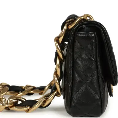 Chanel Chanel Small Funky Town Flap Bag Black Shiny Lambskin Aged Gold Hardware | Thumbnail 3