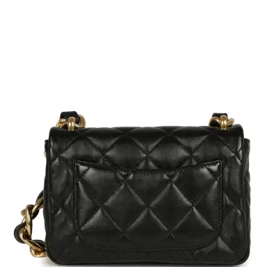 Chanel Chanel Small Funky Town Flap Bag Black Shiny Lambskin Aged Gold Hardware | Thumbnail 4