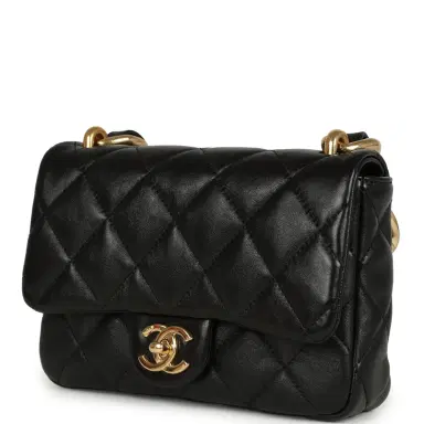 Chanel Chanel Small Funky Town Flap Bag Black Shiny Lambskin Aged Gold Hardware | Thumbnail 5