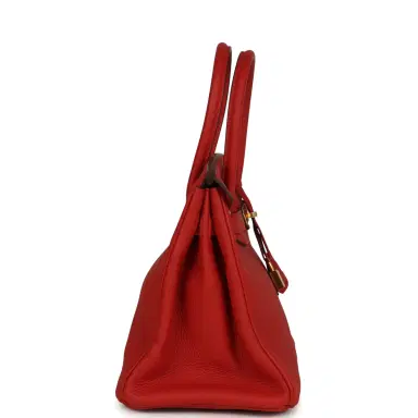 HERMÈS Hermes Birkin 30 Rouge Tomate Clemence Gold Hardware | Thumbnail 3 HERMÈS Hermes Birkin 30 Rouge Tomate Clemence Gold Hardware | Thumbnail 3