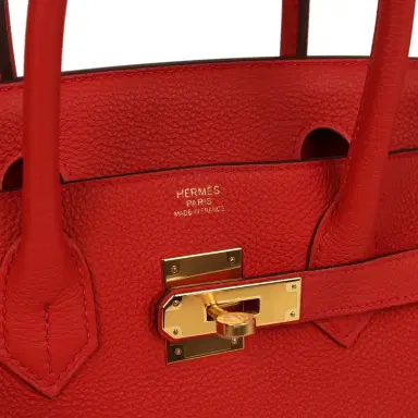 HERMÈS Hermes Birkin 30 Rouge Tomate Clemence Gold Hardware | Thumbnail 7 HERMÈS Hermes Birkin 30 Rouge Tomate Clemence Gold Hardware | Thumbnail 7
