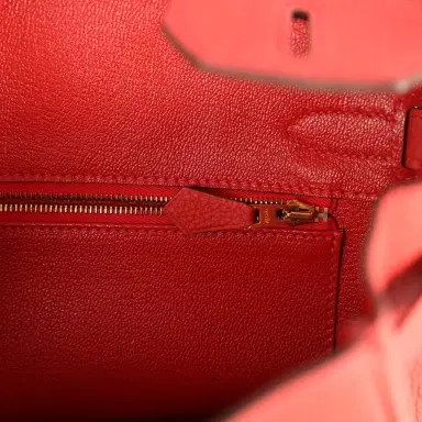 HERMÈS Hermes Birkin 30 Rouge Tomate Clemence Gold Hardware | Thumbnail 9 HERMÈS Hermes Birkin 30 Rouge Tomate Clemence Gold Hardware | Thumbnail 9