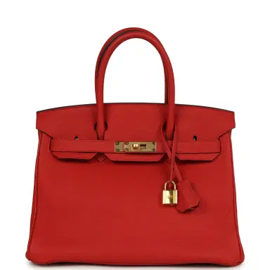 HERMÈS Hermes Birkin 30 Rouge Tomate Clemence Gold Hardware | Thumbnail 1 HERMÈS Hermes Birkin 30 Rouge Tomate Clemence Gold Hardware | Thumbnail 1