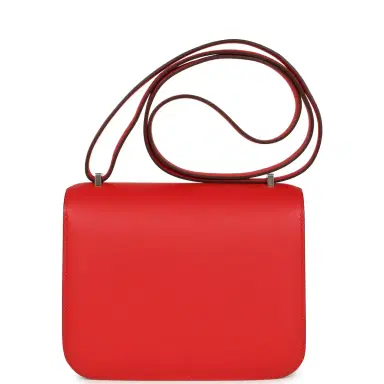 HERMÈS Hermes Constance 18 "Dancing Flowers" Rouge De Coeur Embroidered Swift Palladium Hardware | Thumbnail 4 HERMÈS Hermes Constance 18 "Dancing Flowers" Rouge De Coeur Embroidered Swift Palladium Hardware | Thumbnail 4